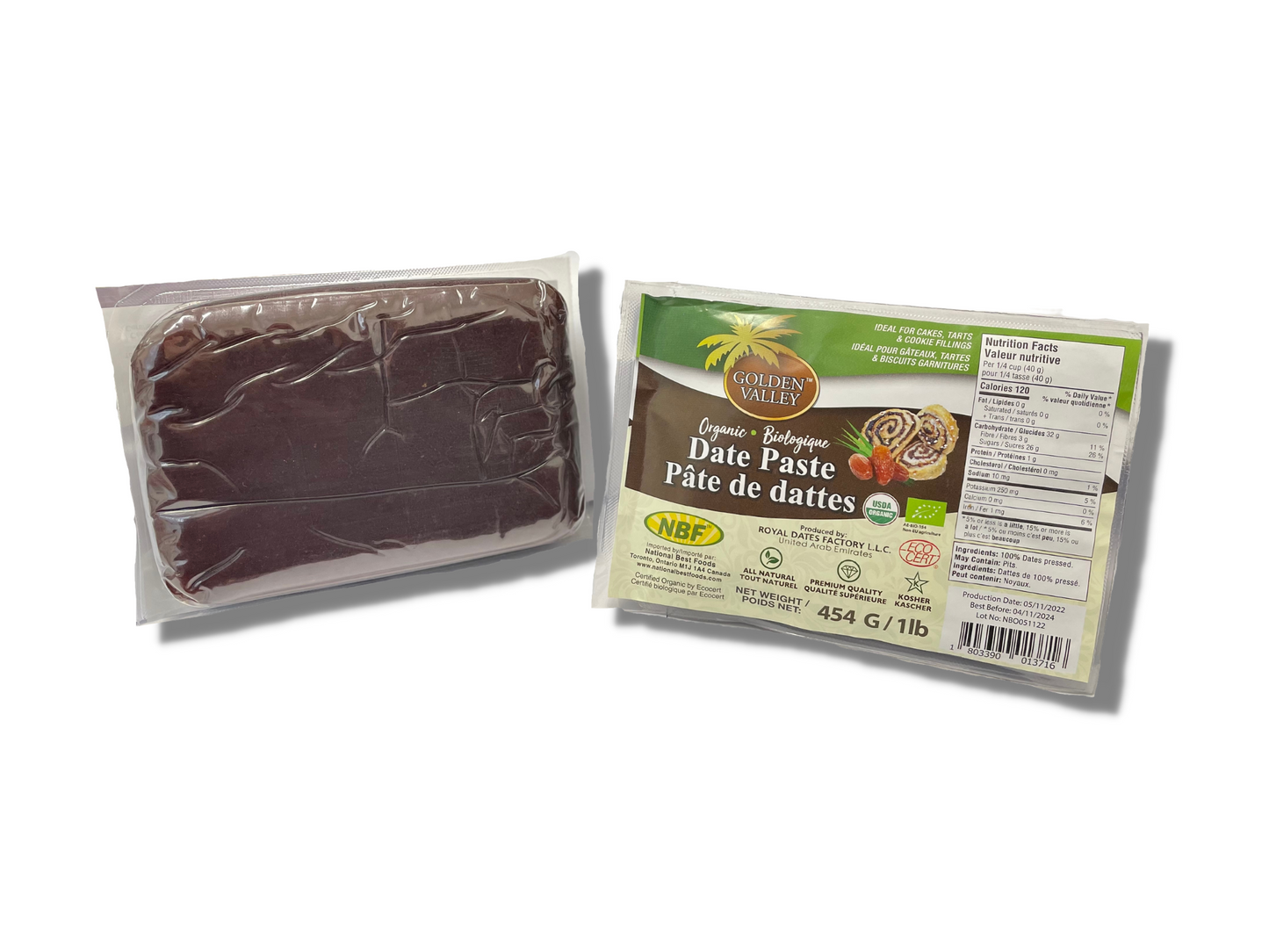 Organic Golden Valley Date Paste 32 x 1 LB